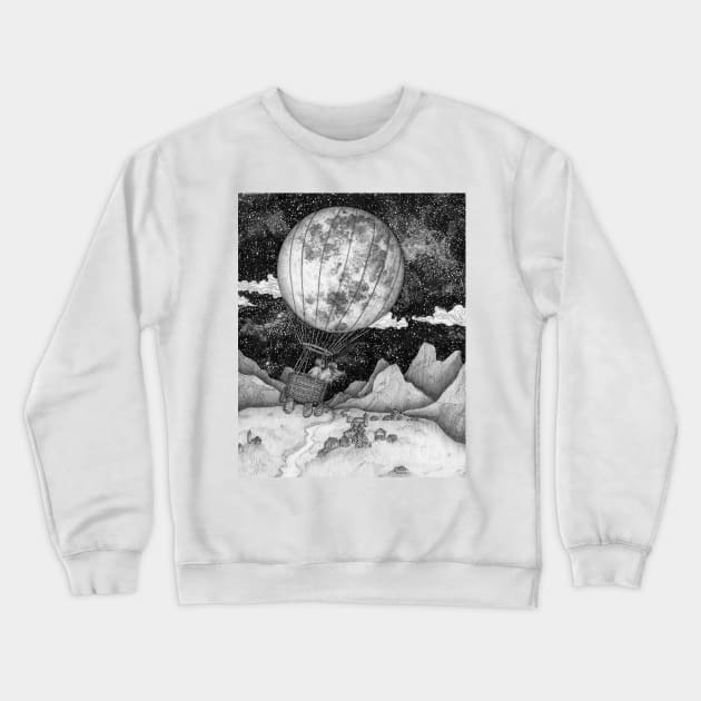 Moon Balloon Crewneck Sweatshirt by ECMazur